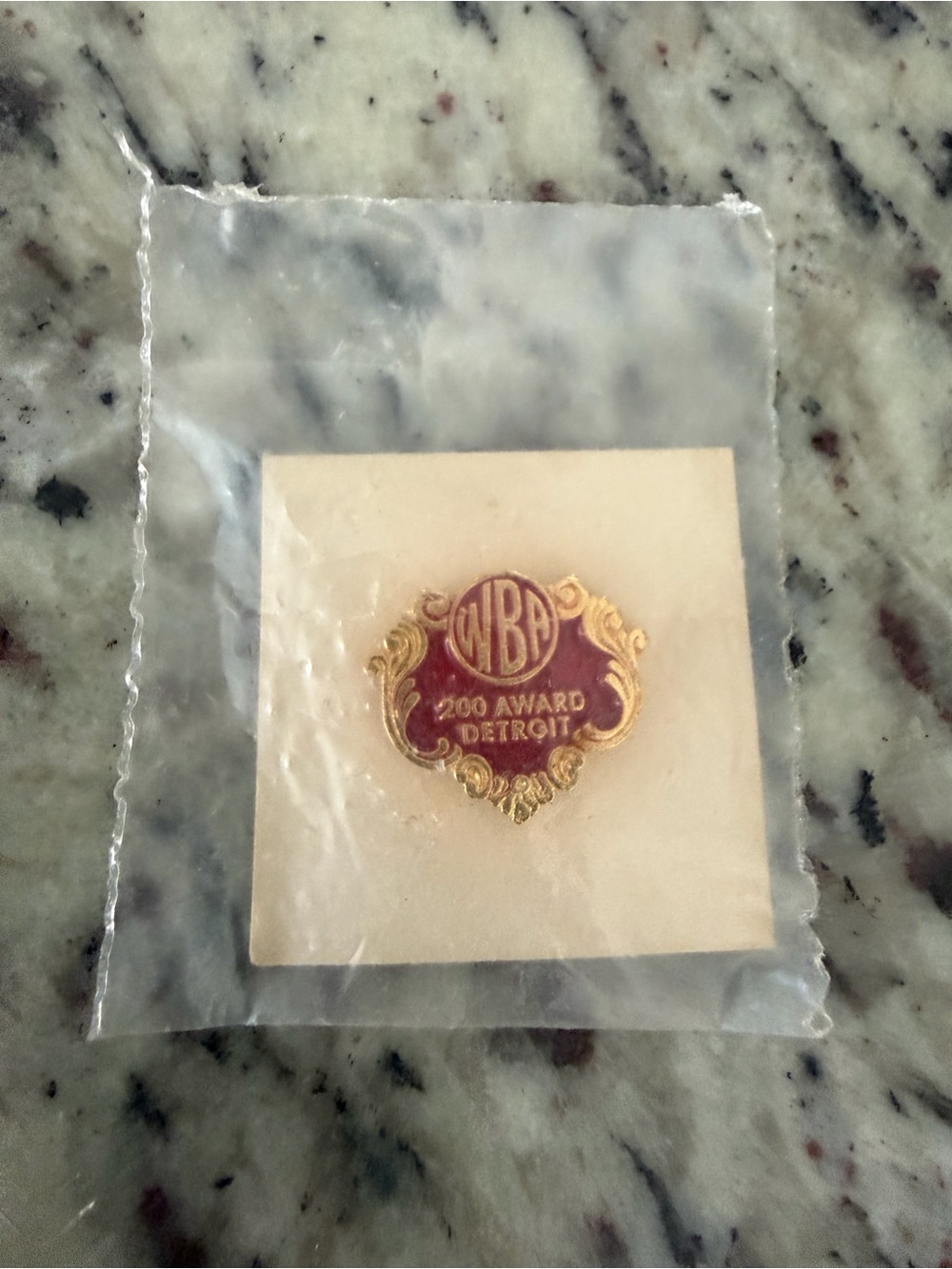Vintage WBA Women’s Bowling Association 200 Award Detroit Enamel Lapel Pin Gold